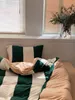 Pure Cotton Knitting Plain Color Wide Stripe Four Piece Set Japanese Non Printing Simple Naked Bedding Set