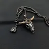 Personality Golden Horn Bull Head Pendant Titanium Steel Necklace Men's Trendy Long Hip-Hop Popular Fashion Accessories Gilt