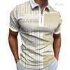 Erkek Polos Yaz Nefes Alabası Golf Gömlek Erkek Gömlek 3D Baskı Gündelik T-Shirt Erkek Moda Fermuarı Kısa Kollu Tshirt Top 2022 Polosme