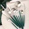 Serisuppsättningar set cutlery silverware western middag gaffel sked kniv bordsartiklar pinnar guld rostfritt steeldinnerware setsdin1112231