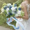 Декоративные цветы венки искусственные свадебные комбинированные бокс-набор DIY пена вручную, украшенную розой, настоящие, цветочные композиции Pe Bouquet g g