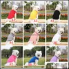 Sublimacja Puste DIY Dog Odzież Bawełniana Odzież Biała Kamizelka Półka Koszulki Pet Solid Color T Shirt dla małych Psy Kot Red Blue Yellow Drop de