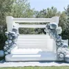 Château gonflable blanc commercial de rebond de 10x10 pieds, maison gonflable de saut de mariage pour adultes et enfants, nouveau design de châteaux videurs pour les mariages, les activités de fête