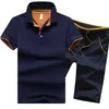 Summer Man Men Sets Sports 2 Casual Men S krótkie koszulę polo z krótkim rękawem Kuitor Running Fitness Suit męski dres 5xl 220621