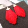 Dangle Avize Düz Renkli Vintage Boho İpek Tassel Kanca Damla Küpe 2022 Fan Şekli Kadınlar İçin Mavi Saçak Moda Etnik Jewelrydangl