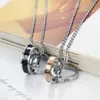 Amour éternel boucle anneau Couples pendentif collier titane acier personnalité hip hop mode bijoux cadeau