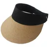 Summer Empty Top Suncap Portable Foldable Magic Rollup Beach Wide Brim Women Sun Hat Casual Straw Cap Visors 220617