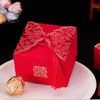 Emballage cadeau creux mariée marié rouge Double bonheur boîte d'emballage de fête de mariage cadeaux boîtes à bonbons BoxGift