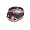 Cluster Rings 2pcs Fashion Tai Chi Yin Yang Set For Women Men Retro Punk Metal Black White Gossip Jewelry CoupleCluster