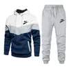 Tracksuits Män 2022 Bomull Hooded OuterWear Hoodie Set Märke Jacka + Byxor 2 Pieces Casual Fitness Gym Male Sportswear Suit S-3XL