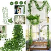 Decorative Flowers & Wreaths 240cm Leaf Vine Artificial Hanging Plants Liana Silk Fake Ivy Leaves For Wall Green Garland Decoration Home Dec