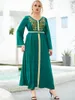 Vestidos de talla grande Bordado de oro Flojo Abaya curva Mujer Moda Musulmán Dubai Arabe Saudí Árabe étnico Jelleba Marruecos Kafta Party Banquete