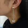 Stud Long Tassel Butterfly Drop Earrings Silver Color 2022 Fashion Hanging Women Summer Jewelry Girls Party Giftstud Dale22 Farl22