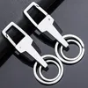 Party Favor Promotion Gift 2-Rings Men's Metal Keychain Customizable Logo Portable Key Chain Double Rings Anti-Rust Car Keyrings ZL0787