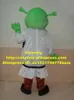 Кукольный костюм талисмана живой зеленый зеленый шрек уродят монстр чудовищность взрослых талисман костюм талисмана с длинными зелеными ушами счастливое лицо №406