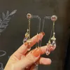 Balancent lustre Vintage cristal Simple épissage fleur longues boucles d'oreilles pour femmes bijoux en métal Oorbellen cadeau