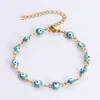 Classic Design Stainless Steel Chain Round Multicolor Evil Eye Necklace Bracelet Fashion Women Jewelry