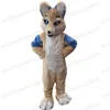 Traje de mascote de cão de raposa husky de Halloween