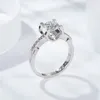 Bague pour femme Design classique Vente d'usine Argent sterling 925 0,5 carat Moissanite Bijoux