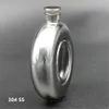 5oz Hip Flask 140ml Wine Bottle With Transparent Window Pocket Kettle Whisky Cup Mug 304 Stainless Steel Small Size