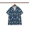 2022 Men Designer Blouses Banquet Casual Shirts Fashion Letter Print Slik Bowling Shirt Mens Plus Size Dress Shirts Summer Short Sleeve