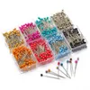 100pcsbox 38 cm färgglada runda pärlhuvudnålar raka tryckstift för klädtillverkning DIY Syverktyg Positionering 220726