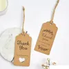 Bedankt Kraft Paper Cards Pretty Design Printing Fower Necklace Earring Haarspeldbroche Handgemaakte sieradenverpakking