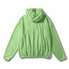 High Street-sudaderas de lana con cremallera para hombre y mujer, Sudadera con capucha de terciopelo informal Retro de gran tamaño, color negro y verde