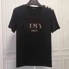 メンズデザイナーTシャツ高品質レディースレタープリントボタン半袖ラウンドネックブロンズ文字ティーサイズXS-2XL