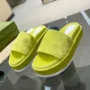 Fashion Women Slippers Designer Slides Platform Sliders Luxurious Sandals 5.5CM Thick Bottom Real Leather Jacquard Suede Sandalen Summer Shoes