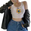 المرأة t-shirt الفتيات الصيف زهرة التطريز بروتيل السيدات الترفيه نمط مثير u- الرقبة أكمام midriff-baring ضئيلة أعلى للتسوق