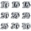 925 Silver Fit Pandora Charm 925 Armband Pärlor Ålder Letter Series Charms Set Pendant DIY Fine Beads Jewelry