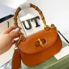 2022 Bamboo 1947 small top handle bag women leather shoulder bags crossbody cross body high quality Blue red Web strap Luxury Designer hand bag messenger