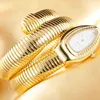 Нарученные часы 2021 Cussi Watch Luxury Gold Snake Watch Watches Women Fashion Quartz Bragle