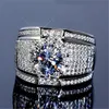 Grupa Diamond Studded Men's Pierścienie Europejskie i amerykańskie srebrne pierścienie hurtowe