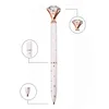 Gel Pens Longkey Diamond Big Crystal Pen Pen Offices de metal y escuelas Sier/White con lunares de rosa/oro rosa Blanco Do Ambki