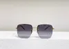 Square Sunglasses 312 Gold Metal Green Gradient Women Half Frame Sun Shades Sonnenbrille UV400 Protection Eyewear243z