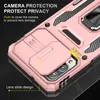 Kickstand Phone Cases pour Xiaomi 11T 12 POCO X4 X5 Redmi 9A 9C 10A 10C Note 11 12 Pro Armor Antichoc Slide Camera Magnetic Car Mount Cellphone Case