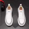 Beyaz Moda Yüksek Üst Moda Sneakers Yarış Rahat Ayakkabılar Lace Up Deri Erkekler Yürüyüş Ayakkabıları