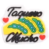 50 100 pçs Mexican Icon Taco Food PVC Shoes Charms Croc Jibz Acessórios Fivela Button Clog DIY Pulseiras Presente Infantil 220706