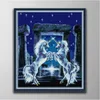 Unicorn 4 Home Decor Paintings Handgemaakte Cross Stitch Craft Tools Borduurwerk Nasiswerksets geteld Print op canvas DMC 14CT 11CT