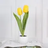 Lâmpadas de mesa Tulip Flower Light Led Night Lamp Desk Simulação Atmosfera Sala de estar El decoração Ornamentstable