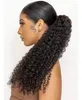 Envuelva alrededor de las extensiones de cabello de cola de caballo Curly Afro Kinky Birmano Curly Human Raw Virgin 120g