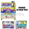 ハードボールフルーツアイスクリームを作るためのカラフルなアイスクリームマシンコマーシャル折りたたみトロリーアイスクリームインキュベーターボックス