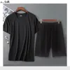 Ice Men Silk Pamas Solid Shirt&pant 2PCS Pijamas Sleep Set Casual Male Home Clothes Summer Pyjamas Sleepwear Nightwear 4XL 220426 wear