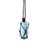 Hanger Kettingen Natuurlijke Kristal Blauwe Hemimorfiet Ketting Voor Vrouwen Touw Wrap Erts Caribische Calciet Slinger Ruwe Minerale Stenen KettingPe