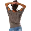 Schulterfrei Halbhülse T-Shirt Sommer Frauen Mode Lässig Massivfarbe Oansatz Lose Einfache Tops T-Shirt Plus Größe S-5XL 220407