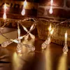 Strings Battery Operated Lamp 3M Waterdrop LED String Light Outdoor Waterproof Fairy Lights Home Decoration For Garden Party LightingLED