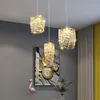 3 Color Temperature Chandeliers Crystal K9 LED Pendant Light Chrome Gold Dimmable Indoor Bright lamp Fixtures for Living Dining