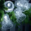 Weihnachtsbeleuchtung, solarbetrieben, kleine Glocke, Mini-Lichterkette für Outdoor, Garten, Hochzeit, Party-Dekoration